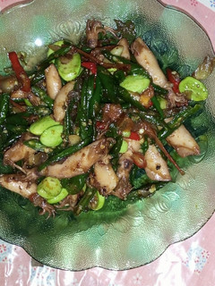 Foto resep Tumis cumi asin cabe ijo & pete