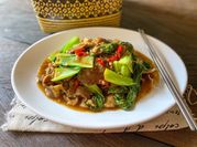 Gambar tumis pokcoy daging sapi