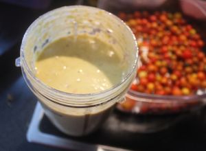 Una foto de Gazpacho de cherry y peras con vinagre de arroz
