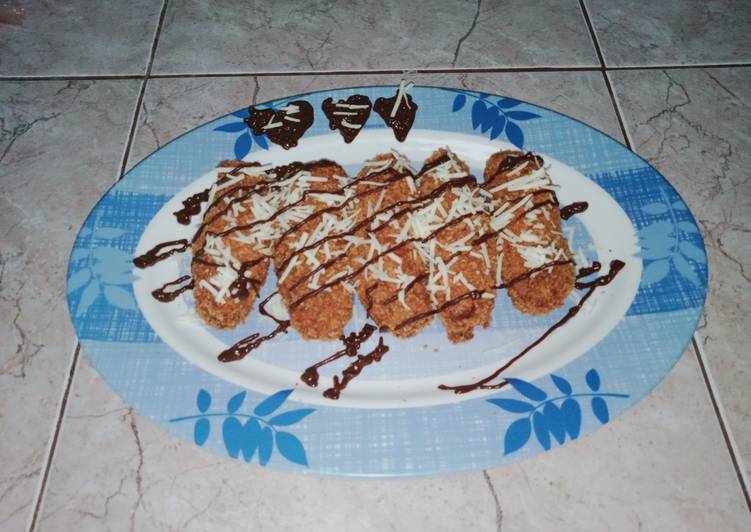 Pisang krispi coklat keju