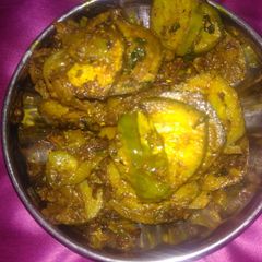 A picture of Raw Banana sabzi.