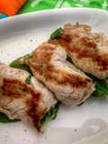 Involtini di lonza di suino con spinaci e gorgonzola