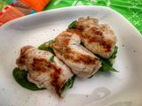 Involtini di lonza di suino con spinaci e gorgonzola