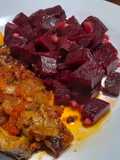 Tiras de matambrito picante 🌶 con remolachas al ajo