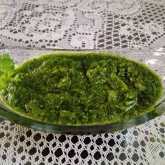 A picture of Green mint chutney.