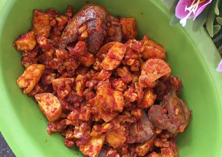 Sambal ati ayam tempe tahu