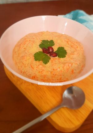 عکسی از دستور سالاد هویج وماست ترکیه(بورانی هویج)