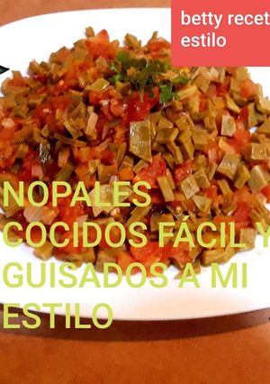 Una foto de Nopales cocidos fácil y guisados a mi estilo