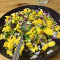 Fresh mango salsa salad A picture of Fresh mango salsa salad.