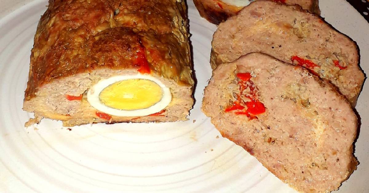 Мясной рулет из фарша сыра