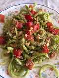 Zucchini Noodles with Cannellini Bean and Avocado Pesto