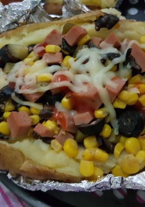 صورة لوصفة بطاطا كمبير تركيه وصفة شهية وسريعه 😋