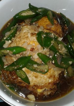 Foto resep Telor ceplok cabai hijau