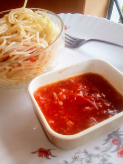 A picture of Quick fix spaghetti with fried pepper sauce#themechallenge.