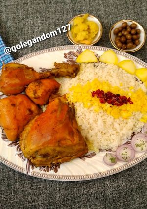 عکسی از دستور مرغ زعفرانی