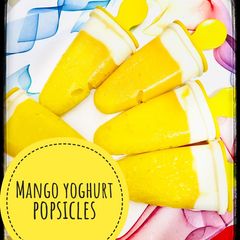 Mango yoghurt Popsicles A picture of Mango yoghurt Popsicles.