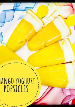 A picture of Mango yoghurt Popsicles.