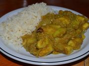 Una foto de curry calabacin