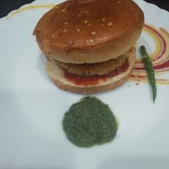 A picture of Cauliflower tikki burger.