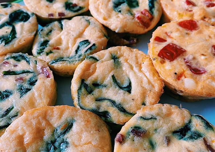 Mini frittatas with spinach and bacon 🥓