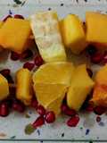 Brochetas de frutas naranjas