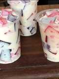 Gelatina con crema, lechera & mosaico