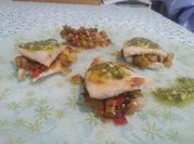 Una foto de milhojas de pescado