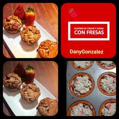 Una foto de Muffins de Yogur y Avena con Fresas