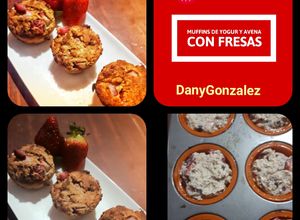 Una foto de Muffins de Yogur y Avena con Fresas