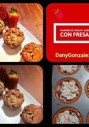 Una foto de Muffins de Yogur y Avena con Fresas