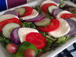 Vickys Halloween Cucumber 'Caprese' Snake Salad, GF DF EF SF NF