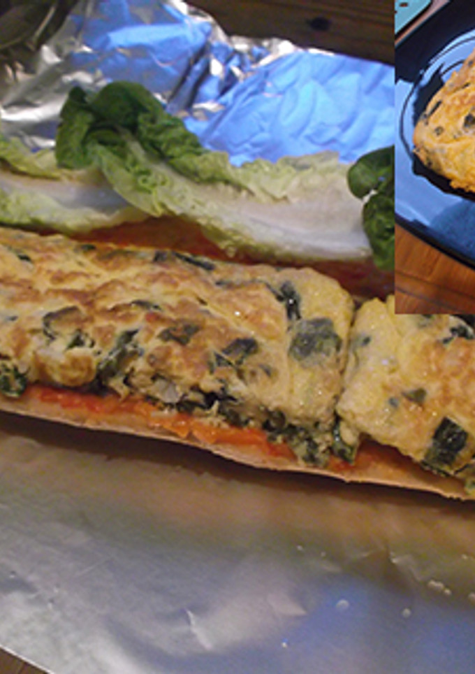Una foto de Bocadillo de wakame y bacalao