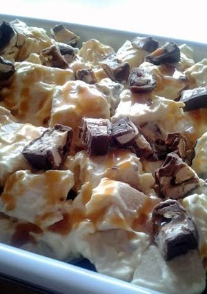 A picture of Snickers Carmel Apple Salad (I found this on Facebook).