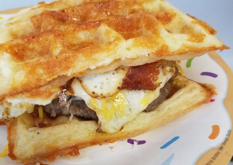 Recipe of Homemade &#34;McGriddle&#34; chaffles