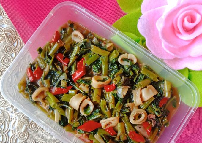 Panduan Membuat Resep Cumi Cah Kangkung Saos Tiram