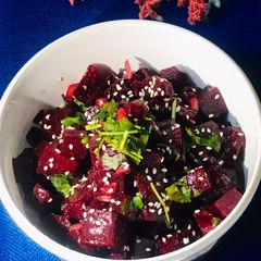 A picture of Mediterranean beet salad.