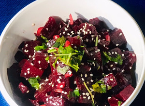 A picture of Mediterranean beet salad.