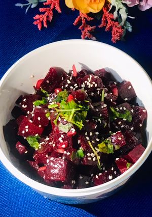 A picture of Mediterranean beet salad.
