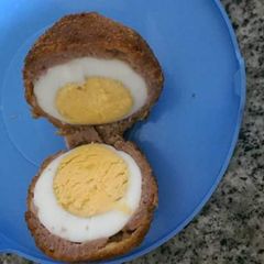 A picture of Scotch/ scorch eggs.