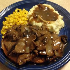A picture of Open Faced Roast Beef.