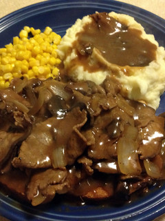 A picture of Open Faced Roast Beef.