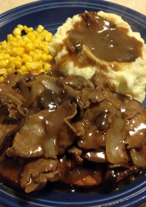 A picture of Open Faced Roast Beef.