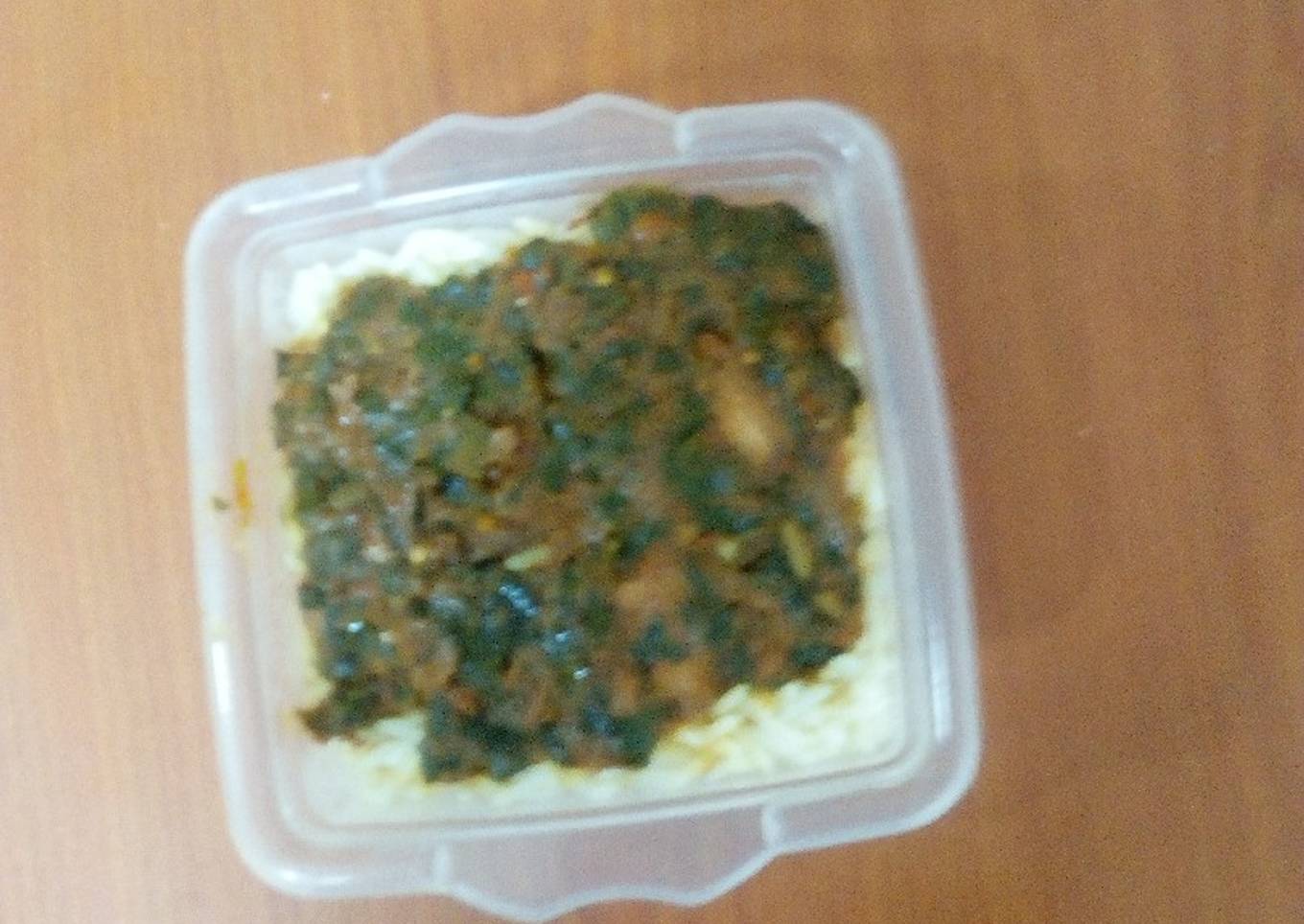 White rice with stew vegetable