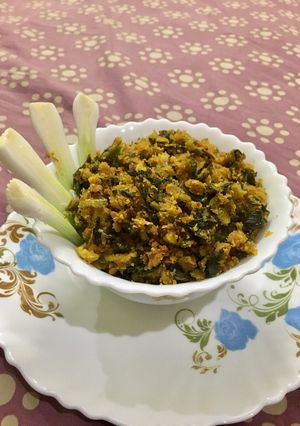 A picture of Green pyaz ki sabzi.