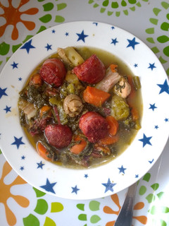 Una foto de Mix de verduras con tropezones de chorizo ibérico