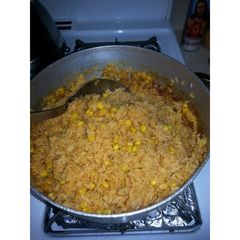 A picture of Spanish yellow rice.