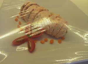 Una foto de Queso crema con sobrasada