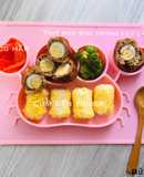 Thịt heo bọc trứng cút chiên - ăn dặm blw