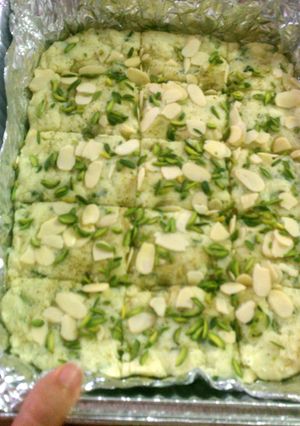 A picture of Indian sweet dessert Barfi.