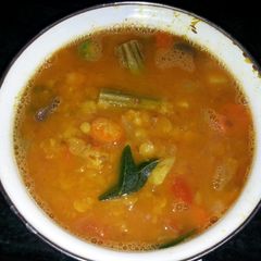 A picture of easy no fat sambar.